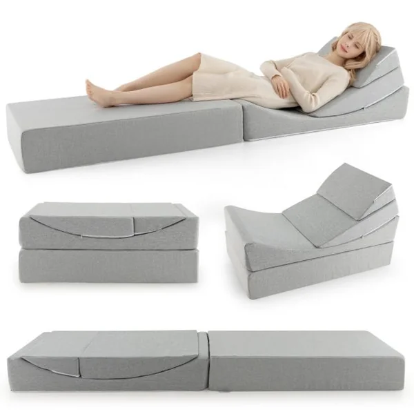 Lot de 3 Coussins de Lecture en Mousse à Haute Densité Oreillers Compensés avec Housse Amovible & Lavable Combinaison Libre