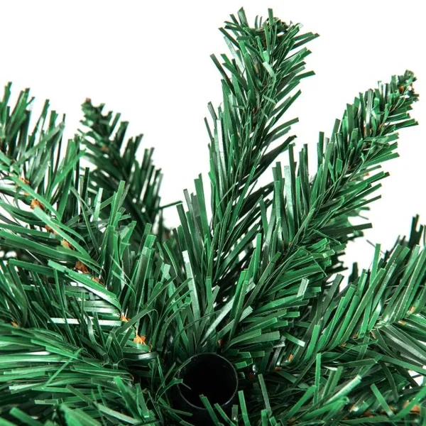 Lot de 3 Sapins de Noël Artificiels 90/120/150 CM avec 120/140/160 Pointes de Branches en PVC, Bases Métalliques avec Ciment