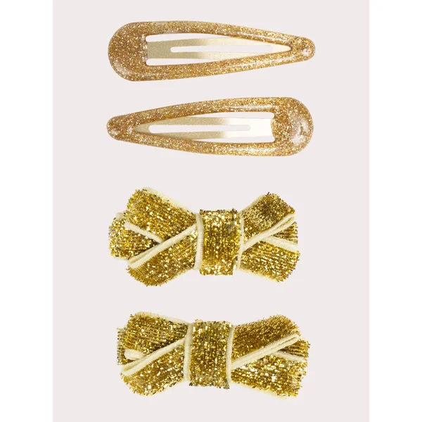 Lot de 4 barrettes dorées festives pour filles - Soins Bébé Naturels & Produits Maman Après Naissance