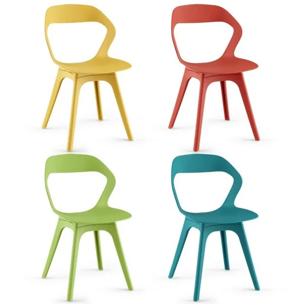 Lot de 4 Chaises Salle à Manger en PP Durable avec Dossier Patins Antidérapants Assemblage Facile Charge 150 KG Blanc
