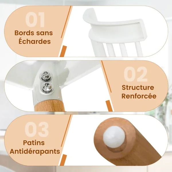 Lot de 4 Chaises Windsor Dossier à Fuseaux et Sièges Incurvés Pieds en Bois Massif Robustes Patins Antidérapants Sans Accoudoirs Noir/Blanc