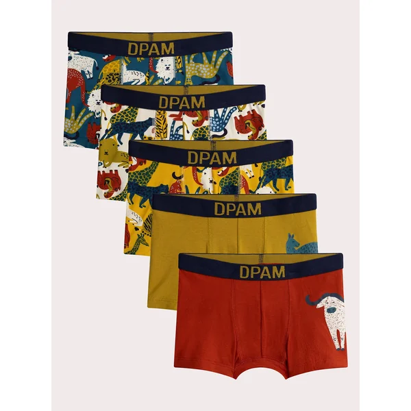Lot de 5 calçons à imprimé animalier pour garçon - Soins Bébé Naturels & Produits Maman Après Naissance
