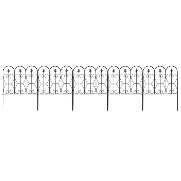 Lot de 5 Clôtures de Jardin Décoratives en Métal Barriere Jardin Exterieur pour Terrasse Aménagement Paysager 60x80CM