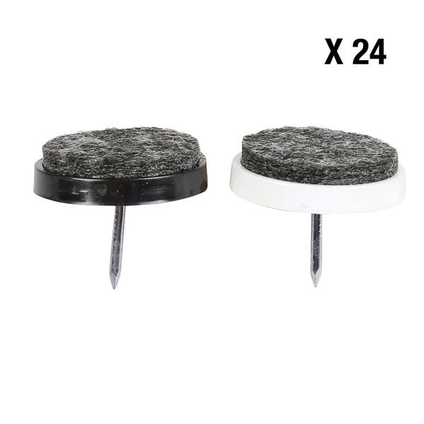 Lots de 24 patins feutre pointe 25mm