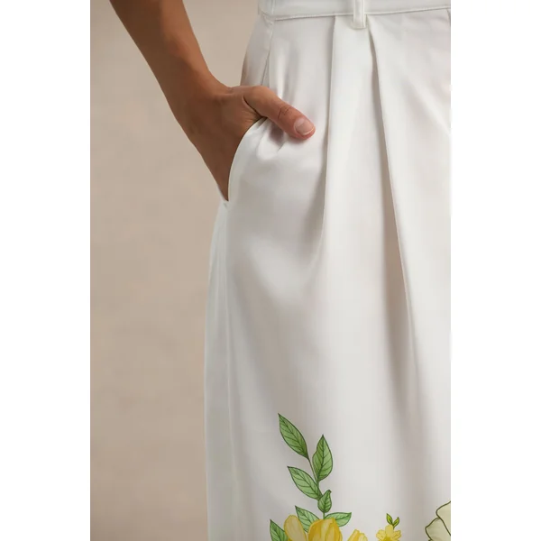 Louise | Pantalon à jambes larges imprimé tournesol