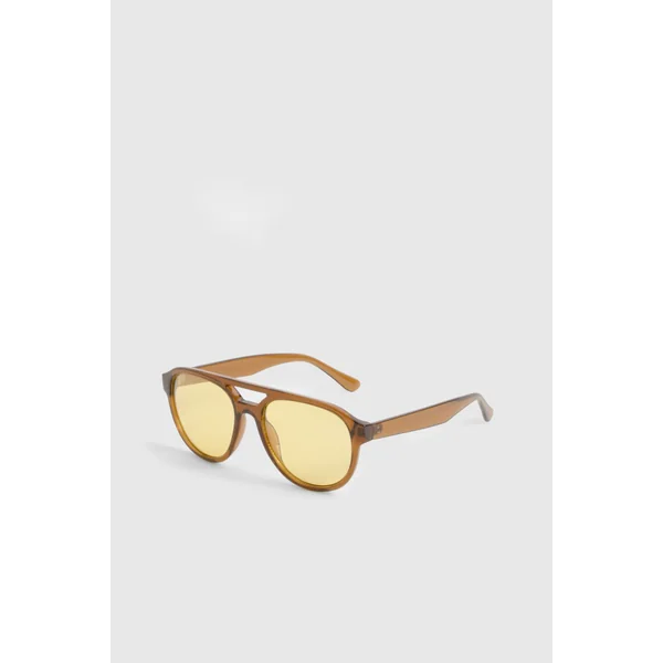 Lunettes de soleil aviateur rétro à verres orange