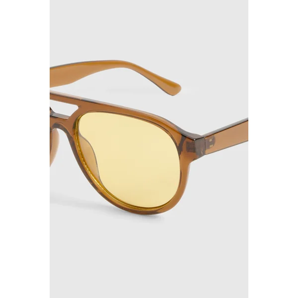 Lunettes de soleil aviateur rétro à verres orange
