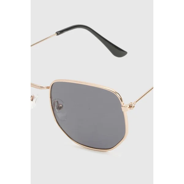 Lunettes de soleil rondes à monture métallique teintée
