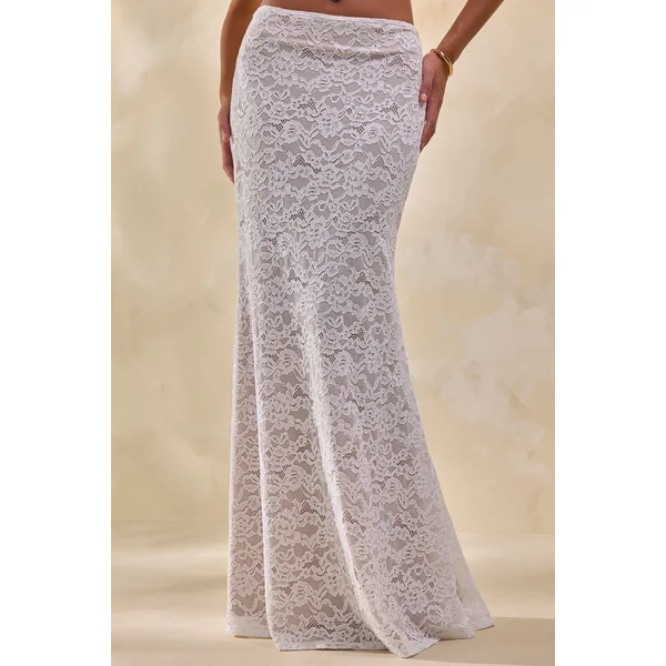 Lunisse | Jupe longue blanche en dentelle