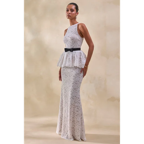 Lunisse | Jupe longue blanche en dentelle