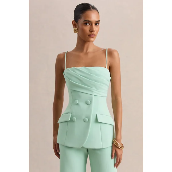 Lunivra | Top tailleur à encolure carrée en sauge