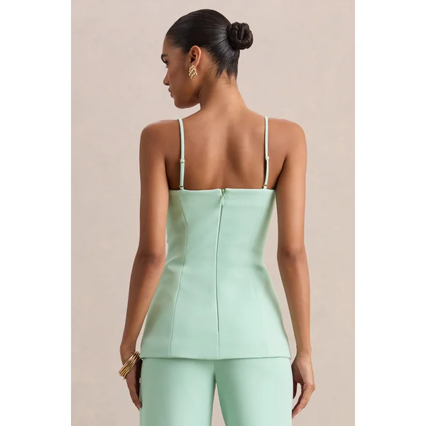 Lunivra | Top tailleur à encolure carrée en sauge