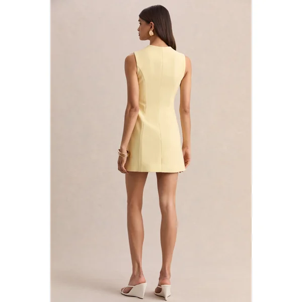 Luxira | Mini-robe tailleur citron à encolure cœur