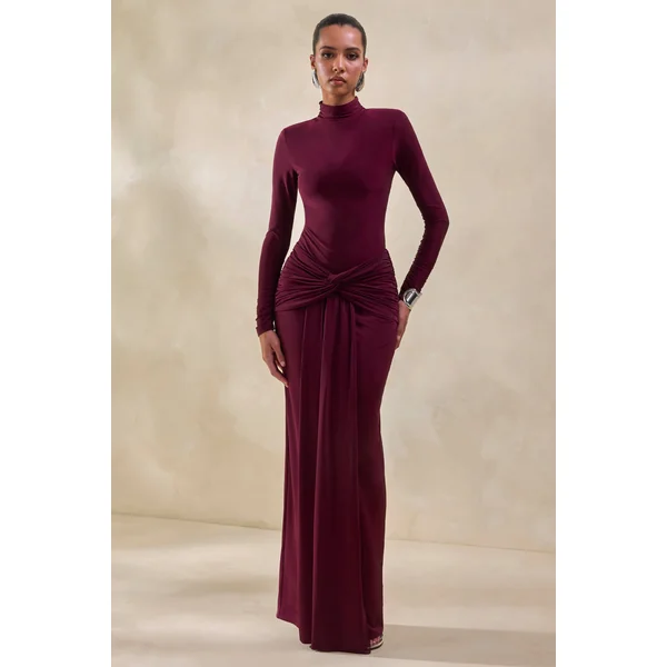 Lyanna | Body string bordeaux à col roulé