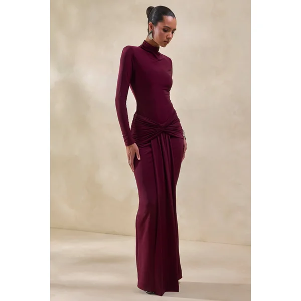 Lyanna | Body string bordeaux à col roulé
