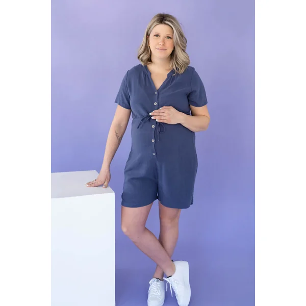 LÉGERS DÉFAUTS - ROMPER en lin - bleu jeans