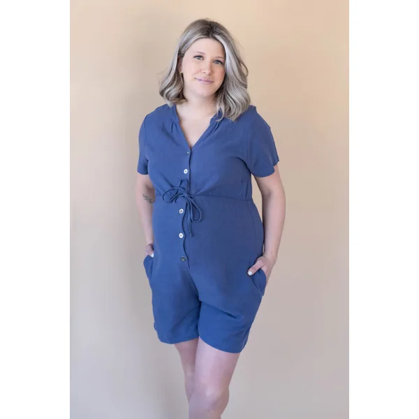 LÉGERS DÉFAUTS - ROMPER en lin - bleu jeans