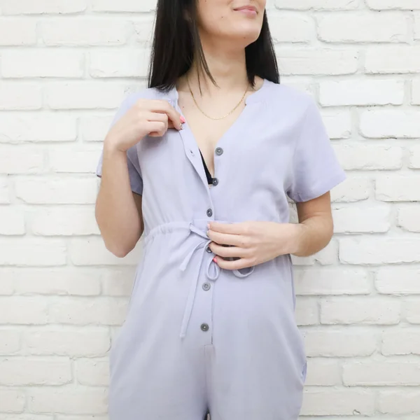 LÉGERS DÉFAUTS - ROMPER en lin - lilas