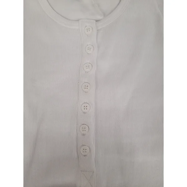 LÉGERS DÉFAUTS - T-shirt TALIA à boutons - blanc