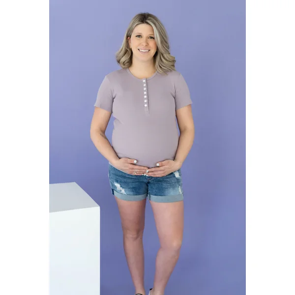 LÉGERS DÉFAUTS - T-shirt TALIA à boutons - lilas