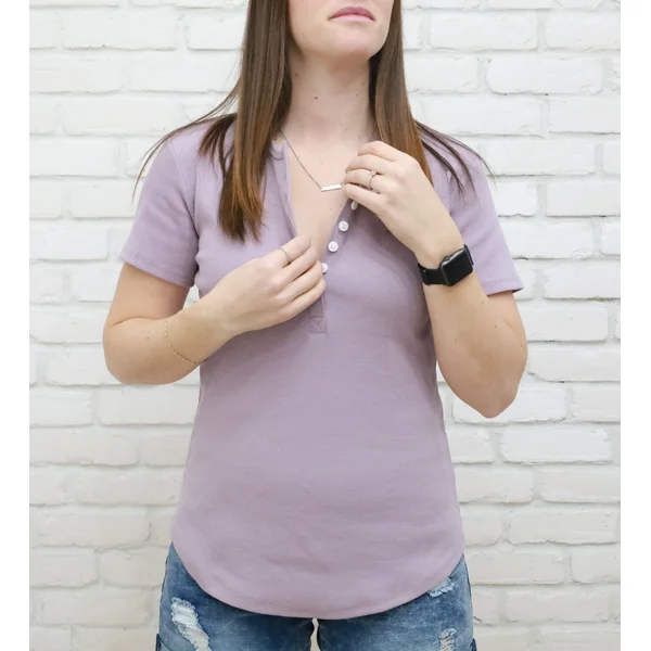 LÉGERS DÉFAUTS - T-shirt TALIA à boutons - lilas
