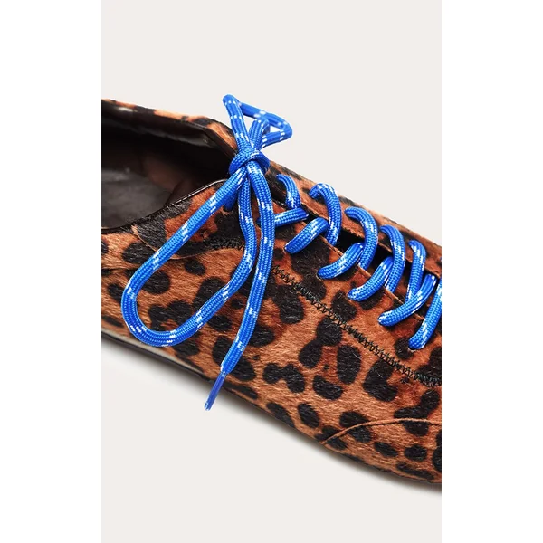 Léopard Baskets À Lacets Contrastés En Synthétique