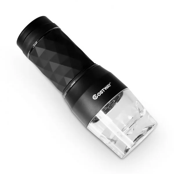 Machine à Expresso Portable et Manuelle 2 en 1 pour Capsules et Café Soluble Tasse de 150ml, 7,2x7,2x20cm, Noir