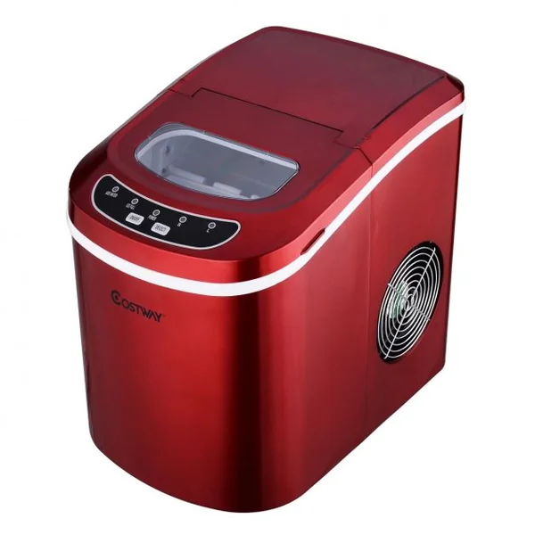 Machine à Glaçons 12kg de Glace/24h Réservoir 2,2L avec 2 Tailles de Glace 9 Glaçons par 6-13 Min pour Maison Argent