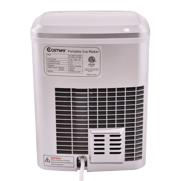Machine à Glaçons 12kg de Glace/24h Réservoir 2,2L avec 2 Tailles de Glace 9 Glaçons par 6-13 Min pour Maison Argent