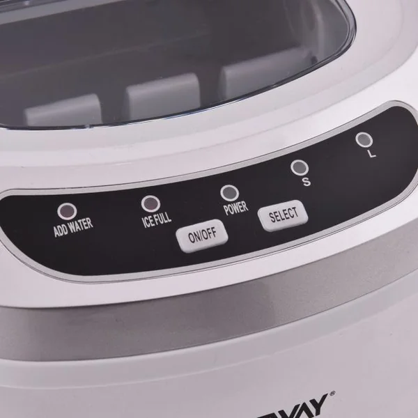 Machine à Glaçons 12kg de Glace/24h Réservoir 2,2L avec 2 Tailles de Glace 9 Glaçons par 6-13 Min pour Maison Argent