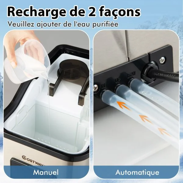 Machine à Glaçons 24kg en 24h Panneau de Contrôle Tactile LED