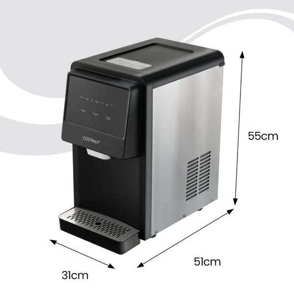 Machine à Glaçons 27kg/24h Machine à Pépites à Affichage LED de Comptoir avec Capteur Infrarouge et Autonettoyant Stockage de glace : 4 kg