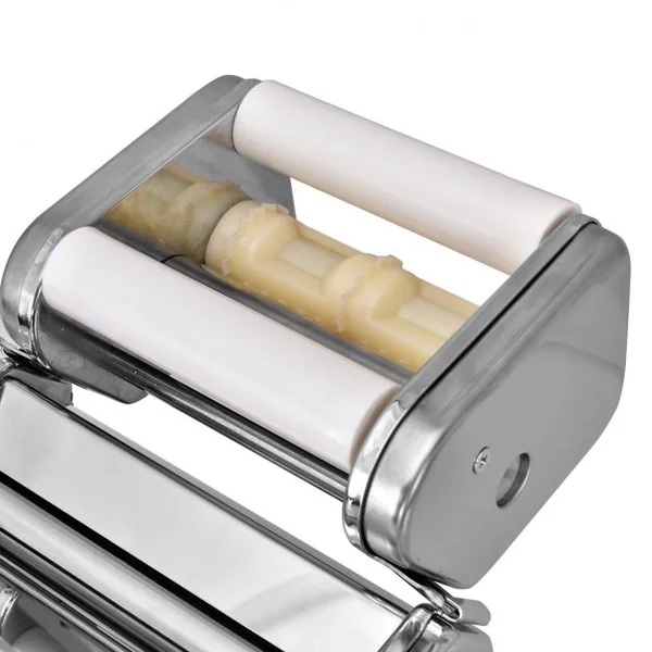 Machine à Pâtes Manuelle avec Accessoires pour Ravioli Manivelle Pratique Etau Fourni en Acier Inoxydable Argenté