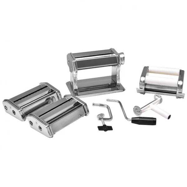 Machine à Pâtes Manuelle avec Accessoires pour Ravioli Manivelle Pratique Etau Fourni en Acier Inoxydable Argenté