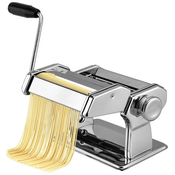 Machine à Pâtes Manuelle avec Accessoires pour Ravioli Manivelle Pratique Etau Fourni en Acier Inoxydable Argenté