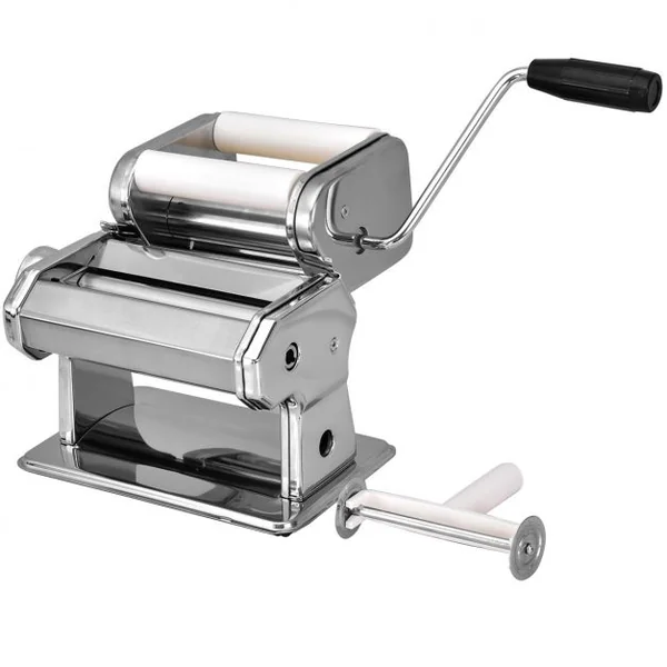 Machine à Pâtes Manuelle avec Accessoires pour Ravioli Manivelle Pratique Etau Fourni en Acier Inoxydable Argenté