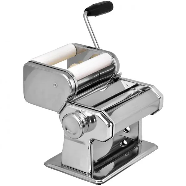Machine à Pâtes Manuelle avec Accessoires pour Ravioli Manivelle Pratique Etau Fourni en Acier Inoxydable Argenté
