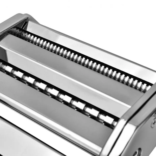 Machine à Pâtes Manuelle avec Accessoires pour Ravioli Manivelle Pratique Etau Fourni en Acier Inoxydable Argenté