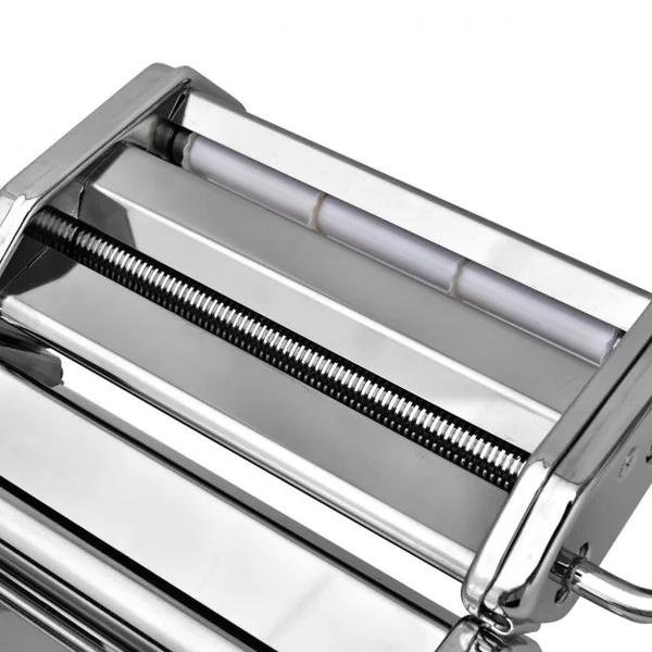 Machine à Pâtes Manuelle avec Accessoires pour Ravioli Manivelle Pratique Etau Fourni en Acier Inoxydable Argenté