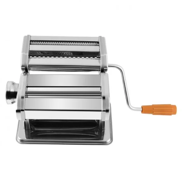 Machine à pâtes manuelle pour faire des pâtes Spaghettis Tagliatelles Lasagnes, 2 largeurs, 20,5x20,5x14cm, Argenté