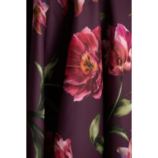 Magic | Mini-robe bordeaux à imprimé floral avec décolleté cœur