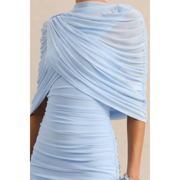 Magoria | Cape à encolure ronde en mesh bleu poudré