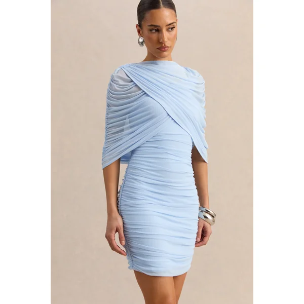 Magoria | Cape à encolure ronde en mesh bleu poudré