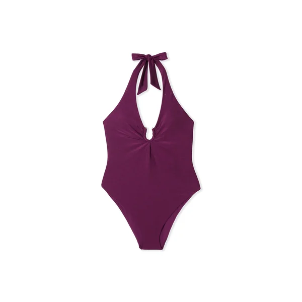 Maillot de bain 1 pièce satiné avec détail bijou