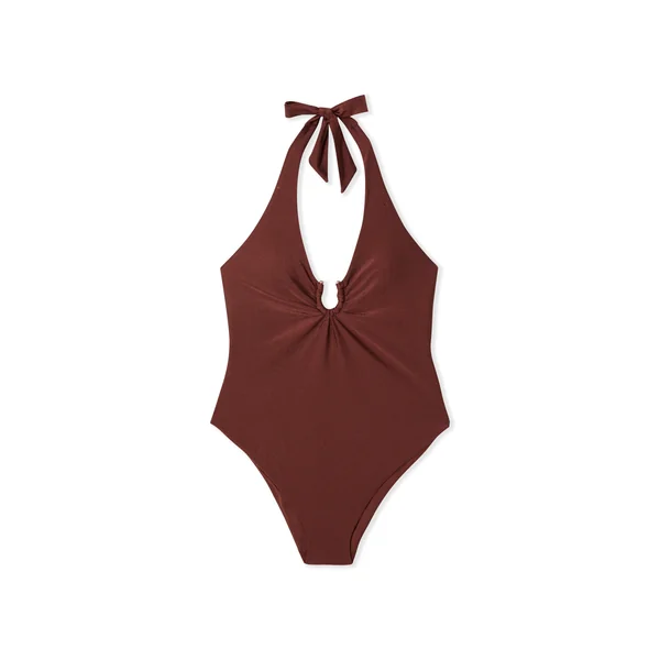 Maillot de bain 1 pièce satiné avec détail bijou