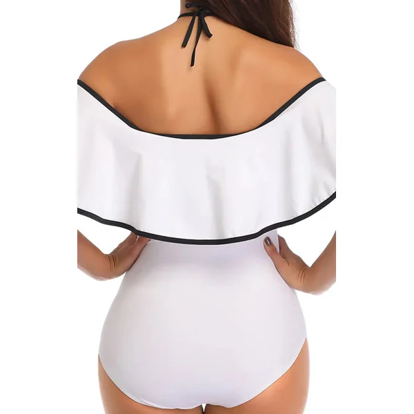 Maillot de Bain de Grossesse Blanc Chic