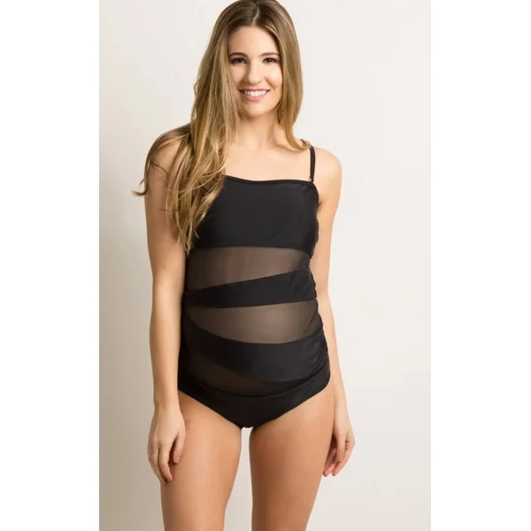 Maillot de Bain de Grossesse Tankini Noir