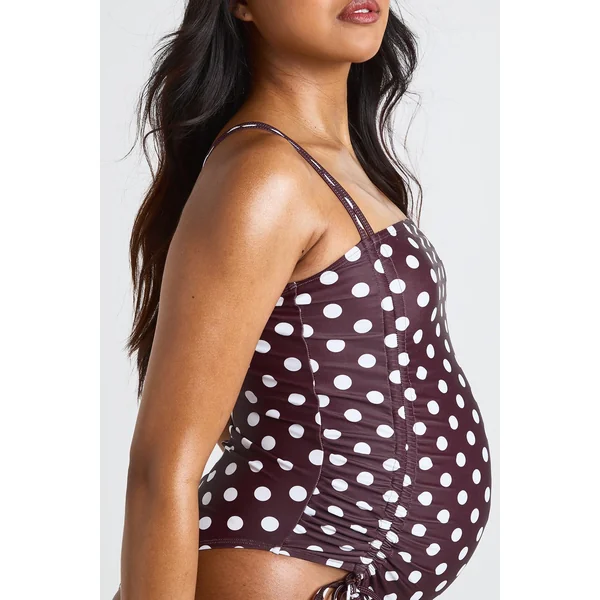 Maillot De Bain De Maternité Froncé À Pois