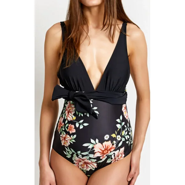 Maillot de Bain de Maternité à Décolleté Plongeant