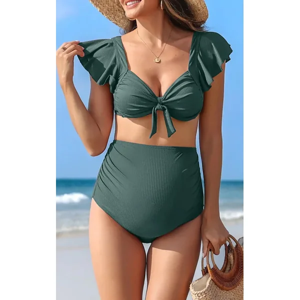 Maillot de Bain Grossesse 2 Pièces Culotte Montante